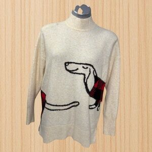 Loft size L Cream Sweater with Dog Design size L
